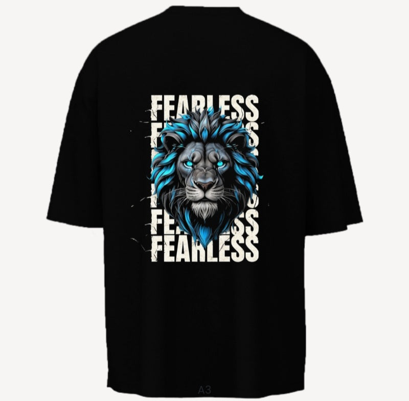 "Fearless & Never Give Up" Oversized T-Shirt – Motivational Streetwear