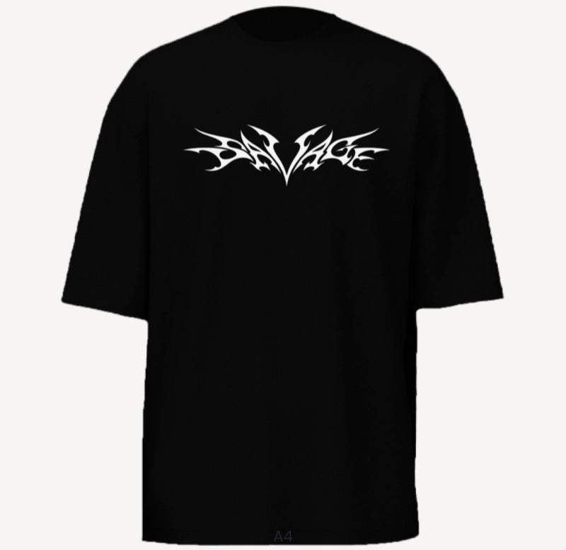 Savage Oversized Black Tee – Fearless Streetwear Edition
