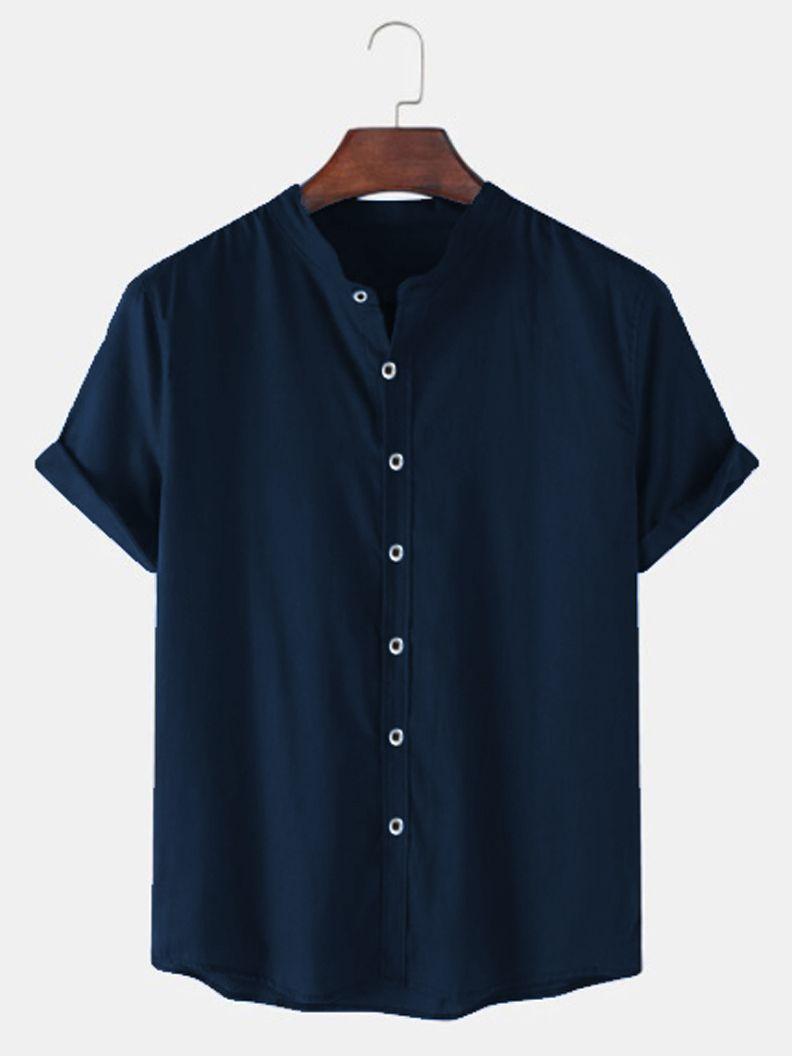 Cotton Solid Half Sleeves Polo Neck Men’s Shirt – Classic Comfort, Everyday Style
