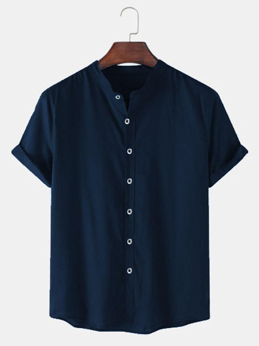 Cotton Solid Half Sleeves Polo Neck Men’s Shirt – Classic Comfort, Everyday Style