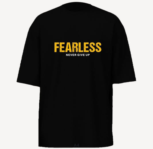 "Fearless & Never Give Up" Oversized T-Shirt – Motivational Streetwear