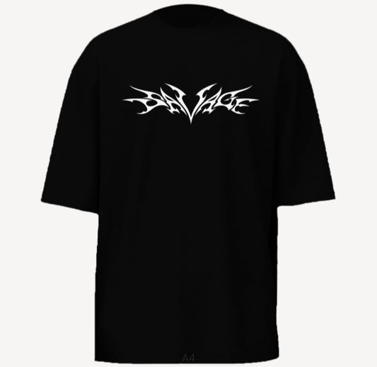 Savage Oversized Black Tee – Fearless Streetwear Edition