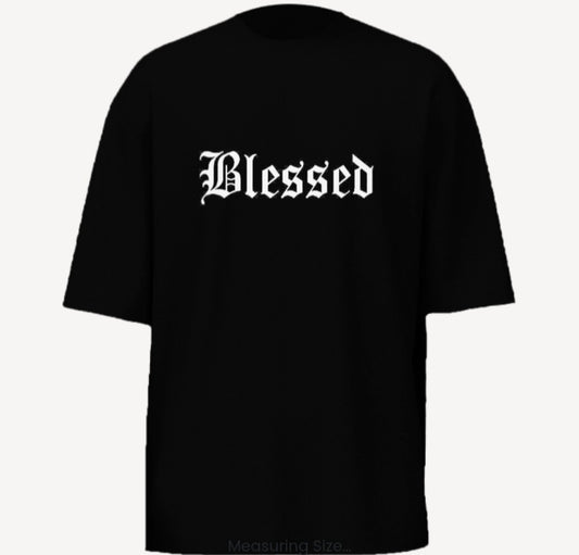 Blessed Oversized Black T-Shirt – Streetwear Graphic Edition