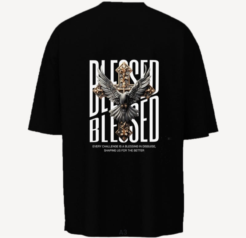 Blessed Oversized Black T-Shirt – Streetwear Graphic Edition