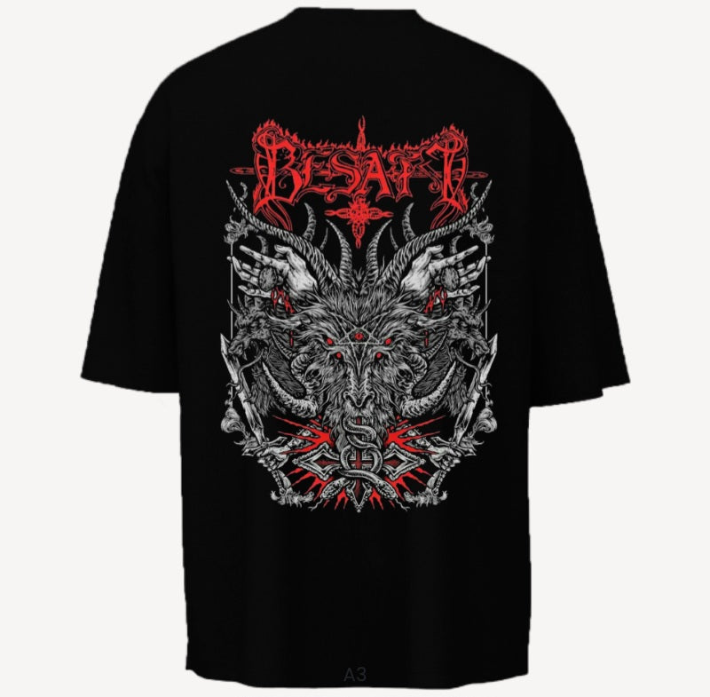 Beast Graphic Oversized T-Shirt – Tribal Flame Streetwear Edition