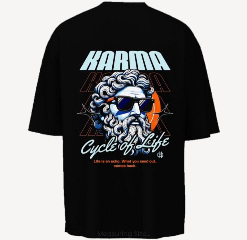 Black “Karma” Oversized T-Shirt – Streetwear Essential