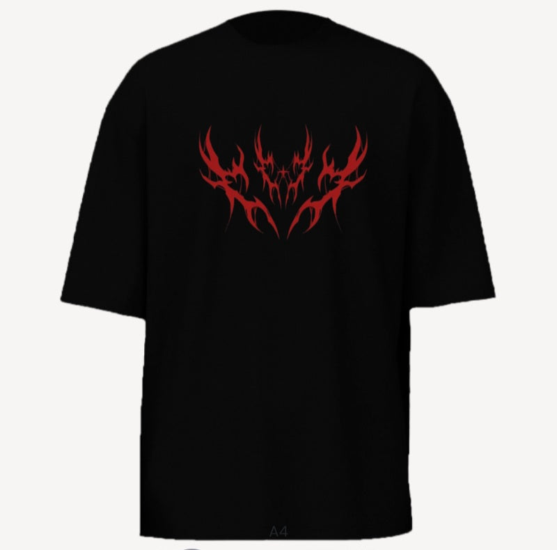 Beast Graphic Oversized T-Shirt – Tribal Flame Streetwear Edition