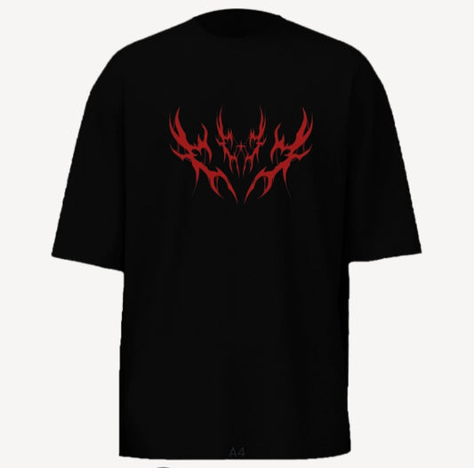 Beast Graphic Oversized T-Shirt – Tribal Flame Streetwear Edition