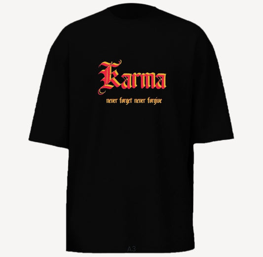 Black “Karma” Oversized T-Shirt – Streetwear Essential